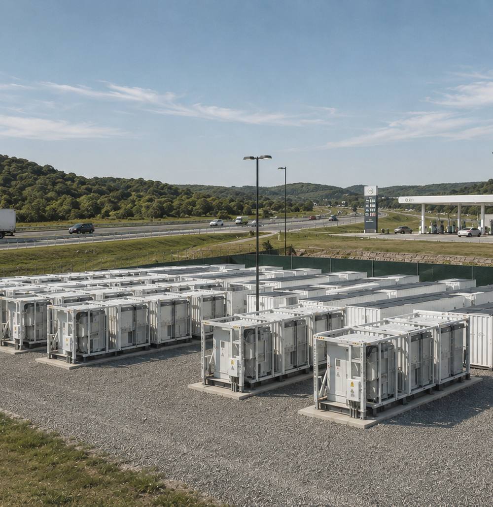 Containerised battery storage park